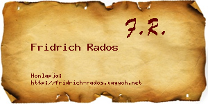 Fridrich Rados névjegykártya